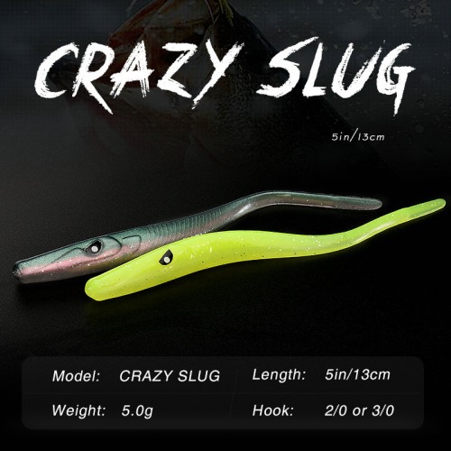 ALLBLUE Crazy Slug 130mm 6pcs/bag Soft Fishing Lure ΣΙΛΙΚΟΝΕΣ  ΕΤΟΙΜΕΣ ΑΡΜΑΤΩΜΕΝΕΣ